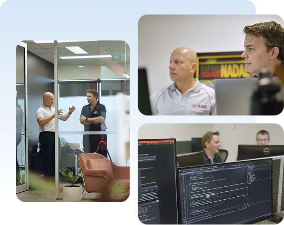 A collection of photos showcasing the Ascora office.