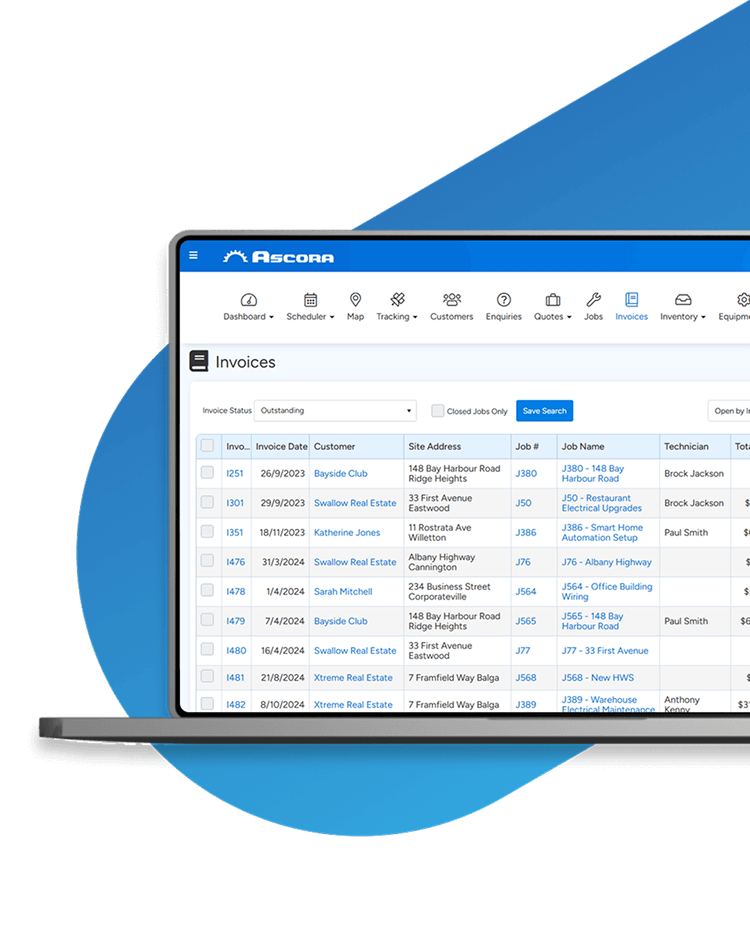 Complete invoicing power available on your laptop