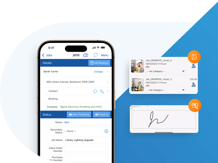 Visual representation of signing and capturing signatures.