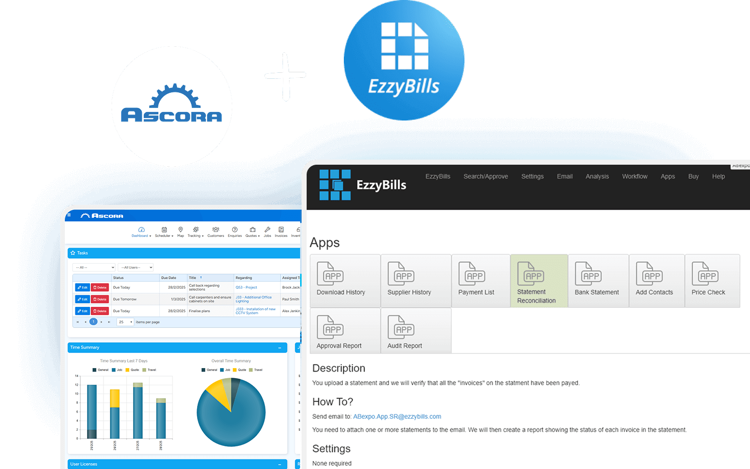 Ascora and EzzyBills working together to streamline bill handling