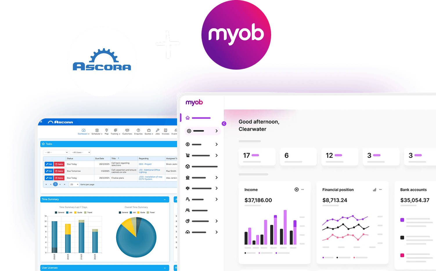 Ascora Job Management and MYOB a powerful combination of accounting and job management