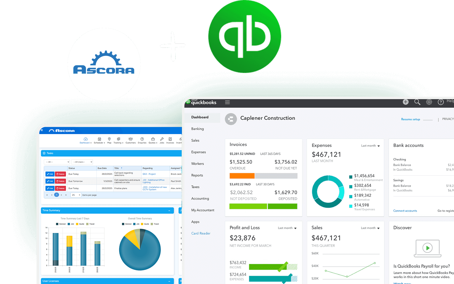 Ascora Job Management and QuickBooks a powerful combination of accounting and job management