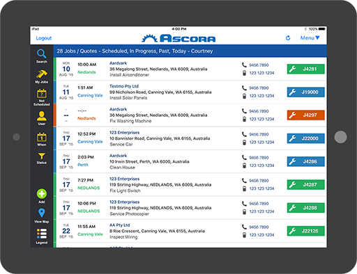 Full range of scheduling options available on mobile