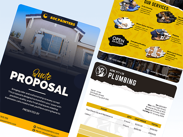 Promotional image showcasing various document templates