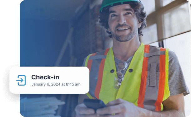 Ascora's mobile app streamlines timesheet collection with simple check-in/out for accurate tracking.